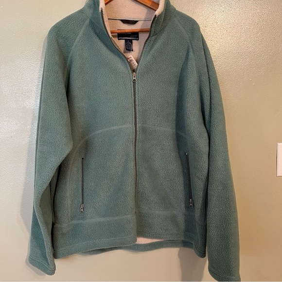 American Eagle Vintage Fleece Full Zip Hreen Pockets Thick Warm Lined Y2K L NWT - Picture 1 of 9